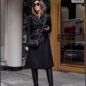 Zara double breasted belted coat